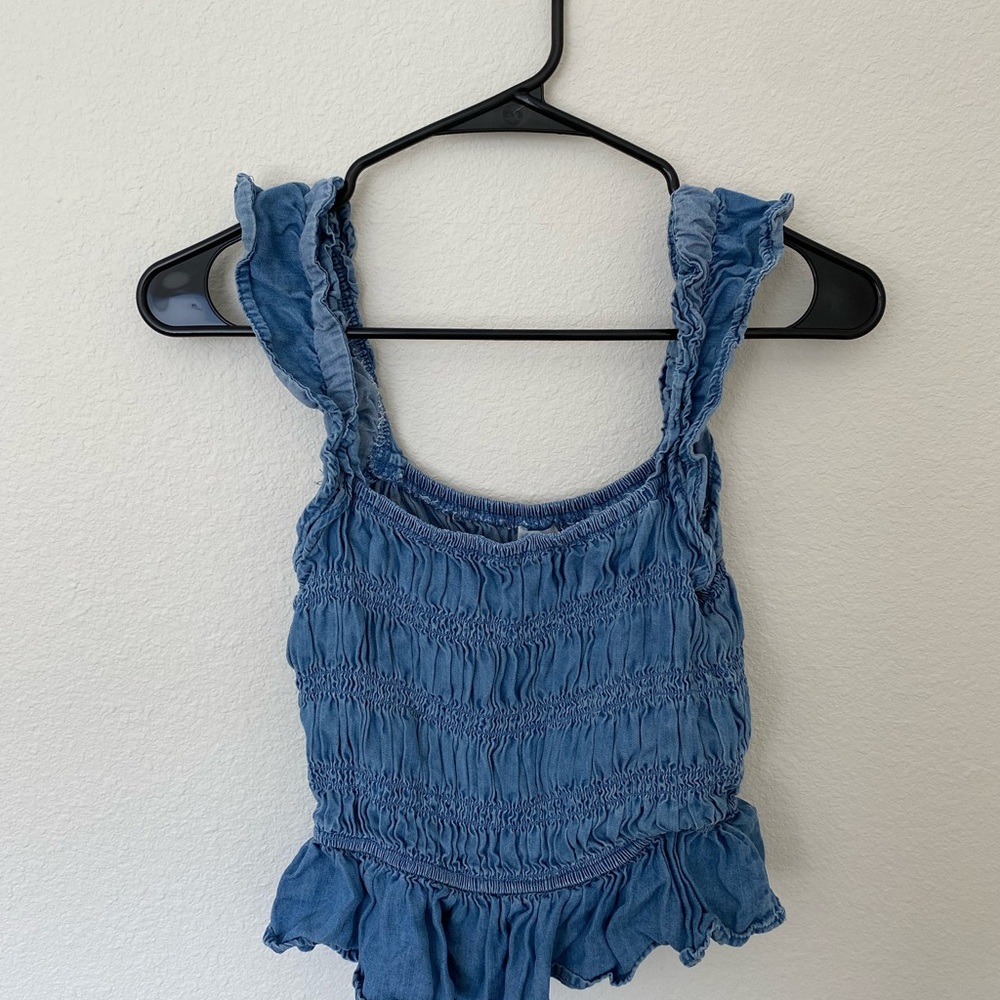 Blue Ruffle Tank Top - Picture 3 of 3
